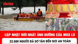 Cập nhật mới nhất ảnh hưởng của mưa lũ: 22.080 người đã sơ tán đến nơi an toàn