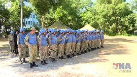 Diễn tập Công binh trước khi lên đường thực hiện nhiệm vụ 