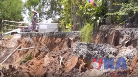 Trà Vinh: Công bố sạt lở khẩn cấp trên sông Cổ Chiên 