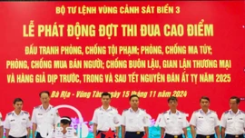 Bộ Tư lệnh Vùng Cảnh sát biển 3 tổ chức phát động đợt thi đua cao điểm dịp Tết Nguyên đán Ất Tỵ 2025.