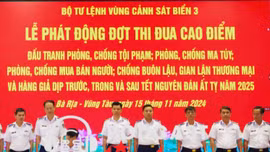 Bộ Tư lệnh Vùng Cảnh sát biển 3 tổ chức phát động đợt thi đua cao điểm dịp Tết Nguyên đán Ất Tỵ 2025.