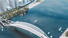 Cầu đi bộ vượt sông Sài Gòn trong tương lai có hình lá dừa nước
