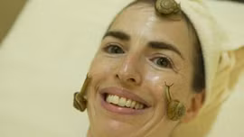 Cho ốc sên bò trên mặt để đẹp da