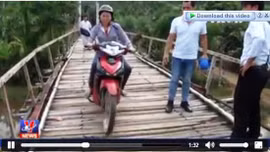 Chênh vênh cầu treo ở Động Quan, Yên Bái