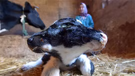 Kì lạ bê hai đầu ở Maroc