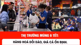 Thị trường mùng 6 Tết: Hàng hoá dồi dào, giá cả ổn định
