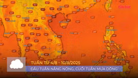 Thời tiết tuần từ 4 - 10/8: Nắng cháy đầu tuần, mưa dông cực đoan cuối tuần
