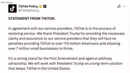 TikTok thông báo nối lại hoạt động ở Mỹ