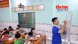 Lớp học 0 đồng tiếp sức trẻ em có hoàn cảnh khó khăn ở TP Hồ Chí Minh.