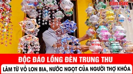 Độc đáo lồng đèn Trung thu làm từ vỏ lon bia, nước ngọt của người thợ khóa