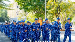 150 cán bộ, chiến sĩ cảnh sát biển tham gia chạy thể thao quân sự.