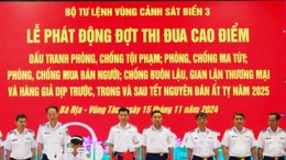 Bộ Tư lệnh Vùng Cảnh sát biển 3 tổ chức phát động đợt thi đua cao điểm dịp Tết Nguyên đán Ất Tỵ 2025.