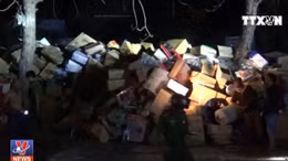 Cháy lớn thiêu rụi kho hàng điện máy ở Ninh Thuận