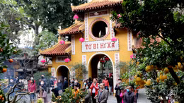 Người Hà Nội vãn cảnh chùa, cầu chúc bình an cho năm mới