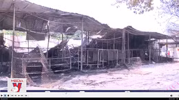 Cháy chợ tạm ở Vĩnh Phúc