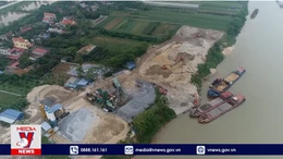 Bến bãi, trạm trộn bê tông trái phép hoành hành tại Hưng Yên