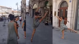 Vũ công "phiêu" cùng bản violon trữ tình trên phố