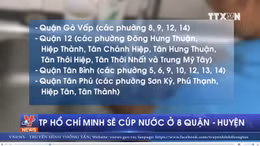 Sẽ cắt nước ở 8 quận, huyện của TP Hồ Chí Minh