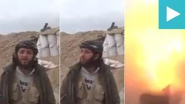 Khủng bố đang ghi hình ăn mừng thì bị không kích