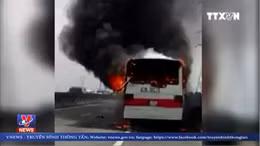 Xe khách bị cháy rụi trên cao tốc TP Hồ Chí Minh - Trung Lương