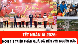Tết Nhân ái 2026: Hơn 1,3 triệu phần quà đã đến với người dân