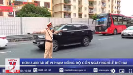 Hơn 3.400 tài xế vi phạm nồng độ cồn ngày nghỉ lễ thứ hai