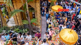 Lễ tắm Phật tại chùa Candaransi thu hút đông đảo đồng bào Khmer