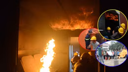 Người dân trải nghiệm cách thoát nạn trong đám cháy.