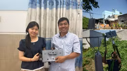 Cha con TP Hồ Chí Minh nghiên cứu thành công giải pháp thoát hiểm cháy nổ nhà cao tầng.