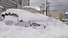 Miền Bắc Nhật Bản chìm trong tuyết trắng sau 2 tuần