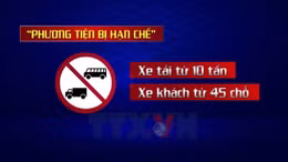 Cấm một số loại xe lớn vào trung tâm Hà Nội dịp Đại hội Đảng 