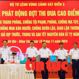 Bộ Tư lệnh Vùng Cảnh sát biển 3 tổ chức phát động đợt thi đua cao điểm dịp Tết Nguyên đán Ất Tỵ 2025.