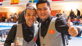 Trần Quyết Chiến và Nguyễn Trần Thanh Tự vô địch carom 3 băng đồng đội thế giới