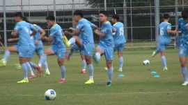 U22 Việt Nam khẩn trương tập luyện cho trận gặp U22 Malaysia
