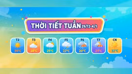 Thời tiết tuần từ ngày 29/12/2025 - 4/1/2026