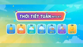 Thời tiết tuần từ ngày 29/12/2025 - 4/1/2026