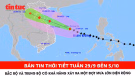 Bản tin thời tiết tuần 29/9 đến 5/10: Bắc Bộ và Trung Bộ có khả năng xảy ra một đợt mưa lớn diện rộng