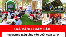 Giá vàng giảm sâu, thị trường trầm lắng vào cuối ngày 2/4