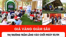 Giá vàng giảm sâu, thị trường trầm lắng vào cuối ngày 2/4