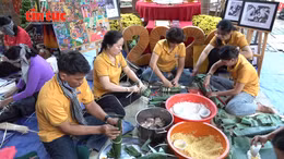 Sôi nổi Hội thi gói bánh Tét dâng Quốc Tổ tại Đền Hùng TP Hồ Chí Minh