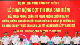Bộ Tư lệnh Vùng Cảnh sát biển 3 tổ chức phát động đợt thi đua cao điểm dịp Tết Nguyên đán Ất Tỵ 2025.