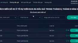 Phiên đấu giá trực tuyến biển số xe ô tô đầu tiên diễn ra ngày 22/8