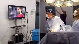 Bác sĩ vừa mổ vừa xem... bóng đá