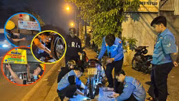 Đội SOS Bà Điểm xuyên đêm vá xe miễn phí cho người đi đường ở TP Hồ Chí Minh.